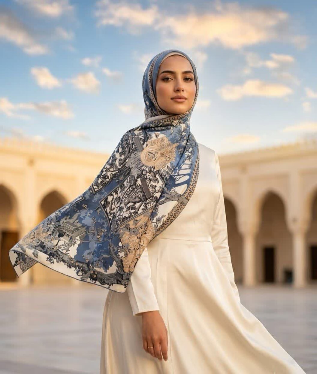روسری ابریشم ساتن قواره ۱۲۰ کد ۱۰۲۶
