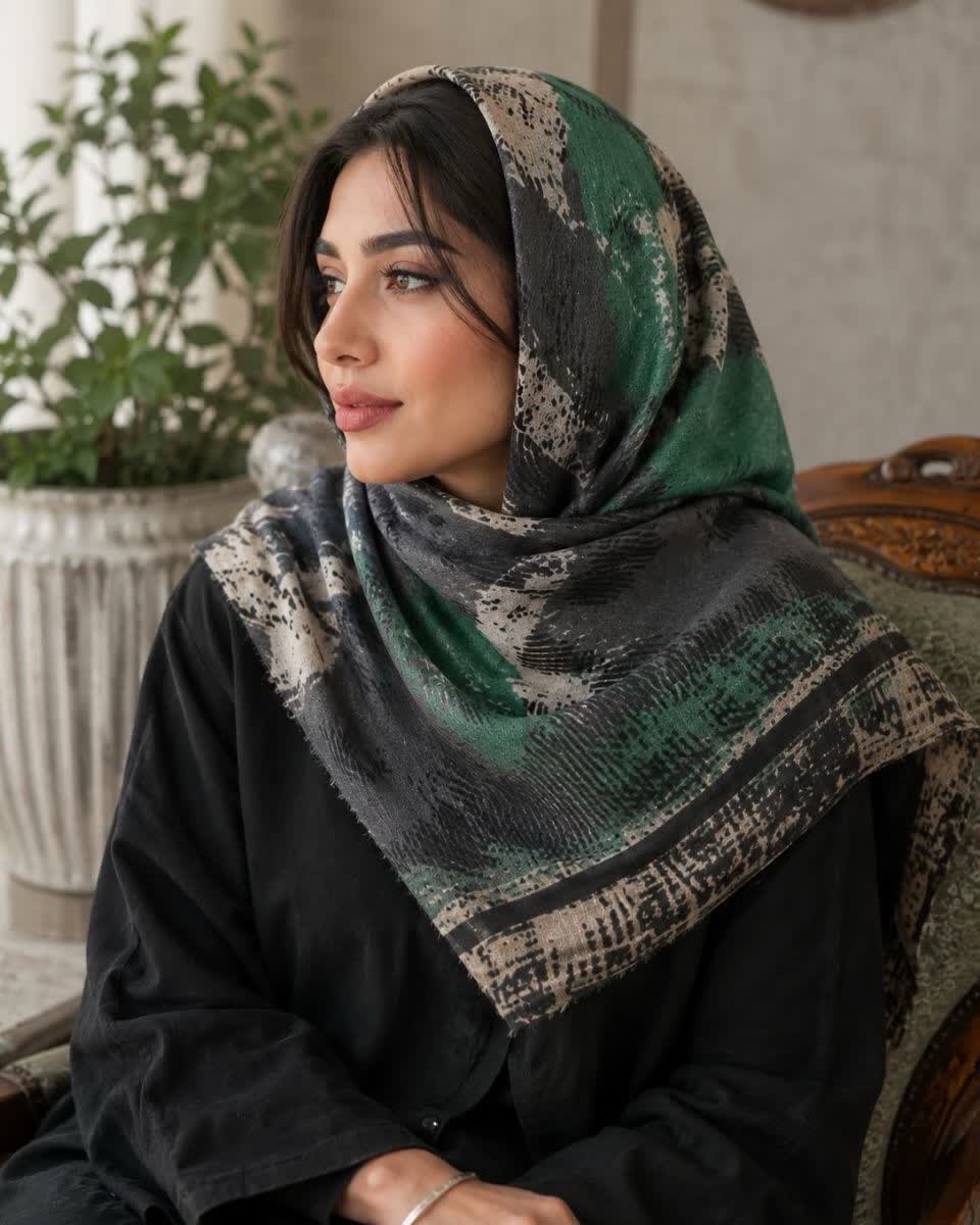 روسری حریر طرح دار و رنگی قواره: ۱۲۰