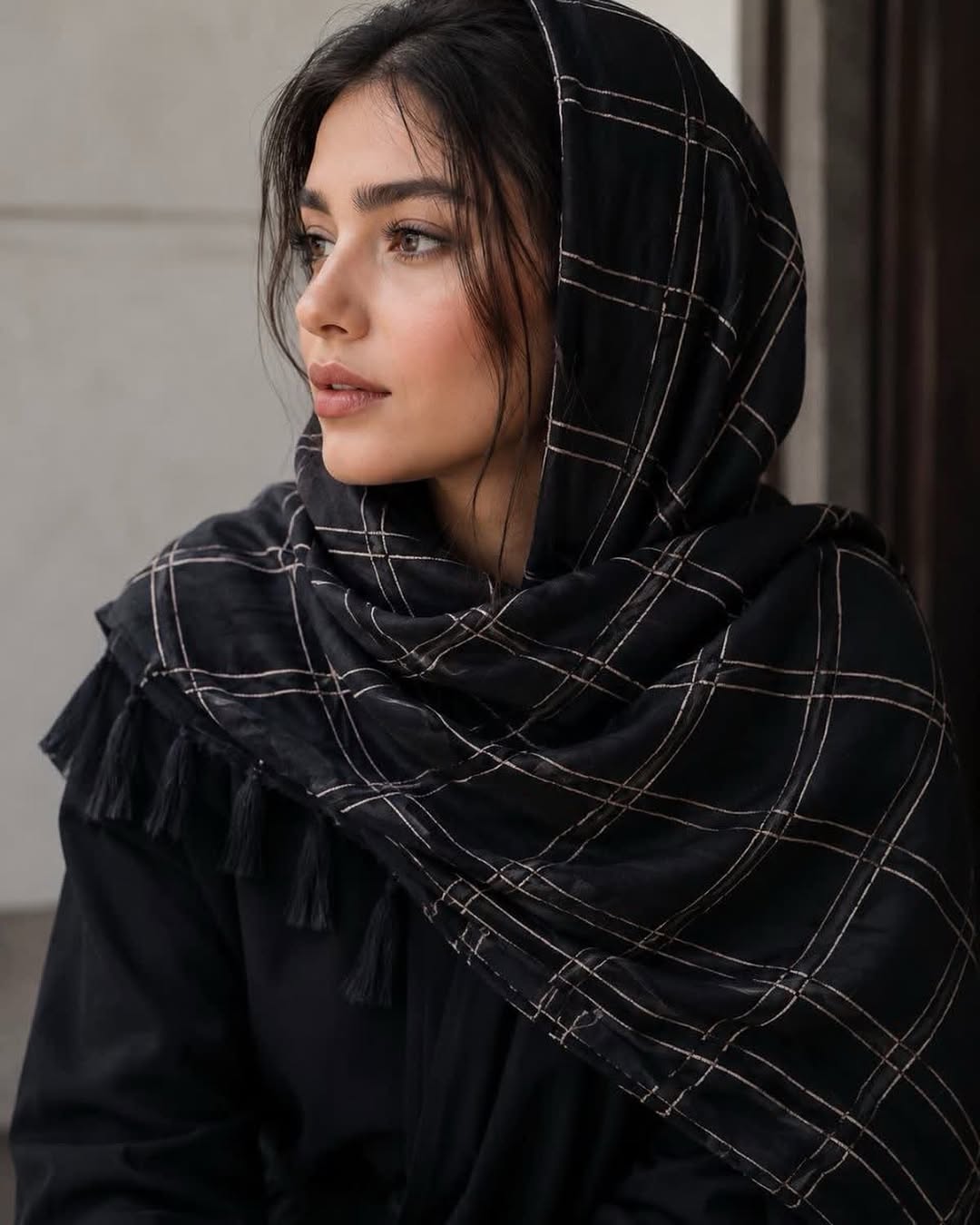 شال پلیسه زنانه طرح دار